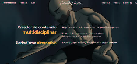 Ilustración de un hombre practicando artes Marciales en la Homepage de la web desarrollada en wordpress Pau Ninja