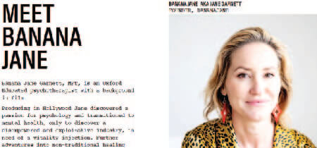 Fotografía de una mujer rubia en la homepage de la web de terapeuta "Bananajane"