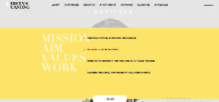 Screenshot of the About Us section of the Editos Kastingas website