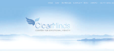 ilustración de un cielo azul claro en la homepage de la web de terapeutasClearminds