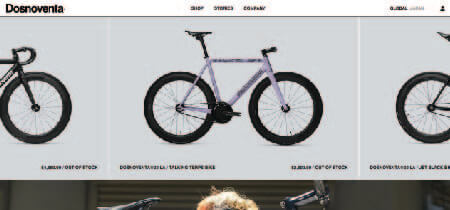 Fotografías de Bicicletas en la homepage de la web Dosnoventa Bikes, desarrollada en WordPress