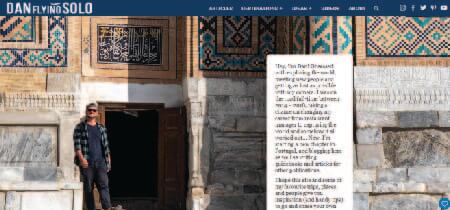 Captura de pantalla del blog sobre viajes Dan Flying solo