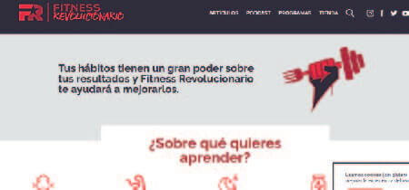 Hompage del blog sobre salud y ejercicios "Fitness revolucionario"