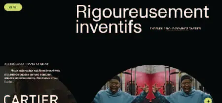 Homepage interactiva de la web "Agence Cartier"