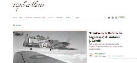 Homepage del blog "Papel en Blanco"