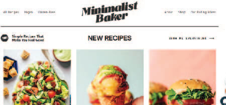 Fotografías de alimentos en el blog de cocina "Minimalist Baker"
