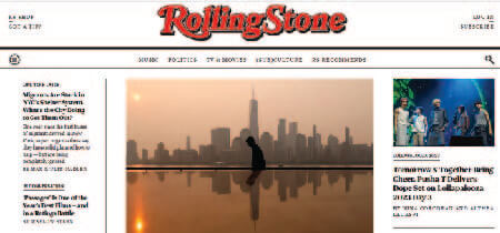 Captura de pantalla de la página web de la revista Rolling Stone