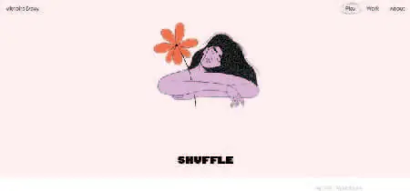 Ilustración de una mujer con una flor en una captura de pantalla de la web Victoire Douy