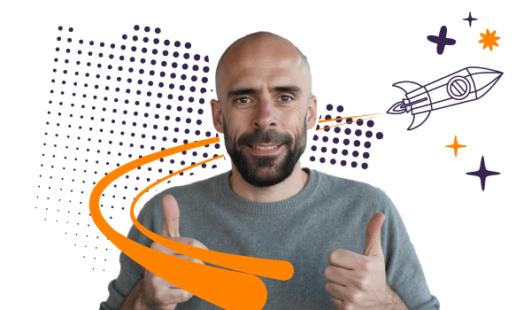 Álvaro Torres con cohete representando crecer digitalmente