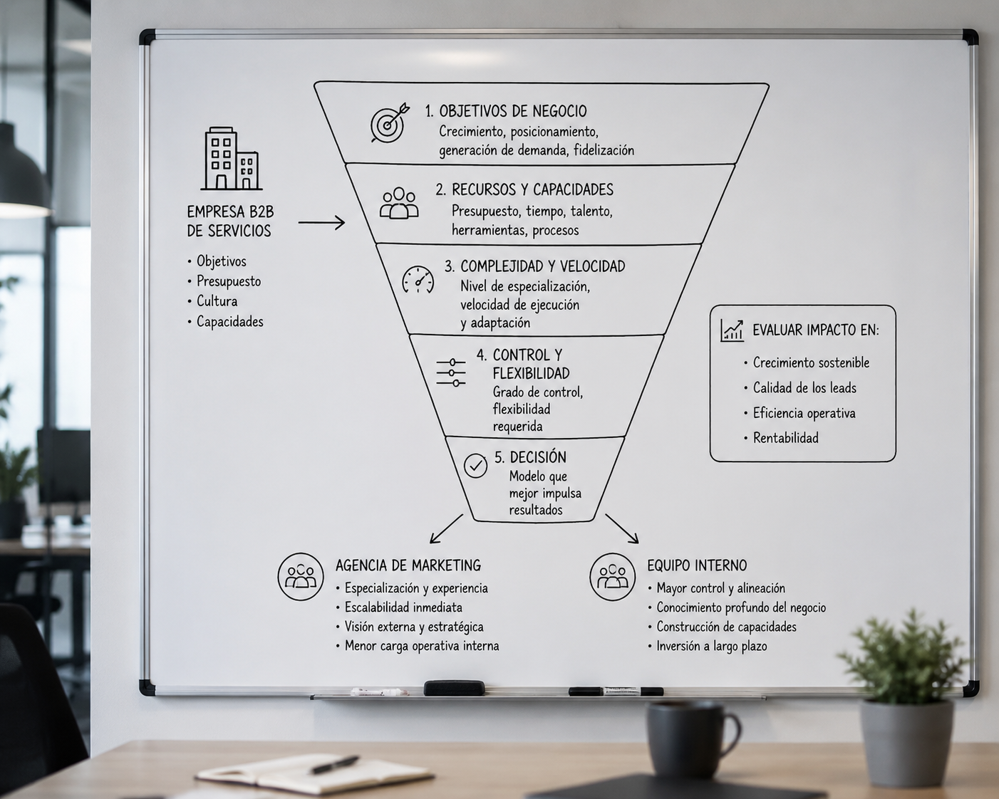 Agencia de marketing o equipo interno: qué le conviene a una pyme B2B de servicios en 2026