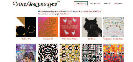 Captura de pantalla de la página portafolio de la web de Marian Bantjes