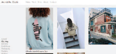 Captura de pantalla de la página portafolio de la web de Jean Jullien Studio