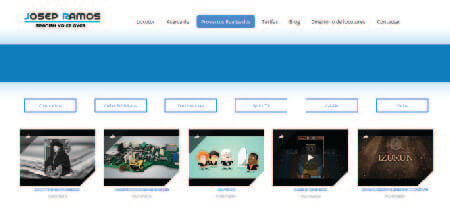 Captura de pantalla de la web portafolio de Josep Ramos