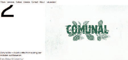 Letras verdes con dibujos de hojas sobre fondo blanco en captura de pantalla de la web "RGA"