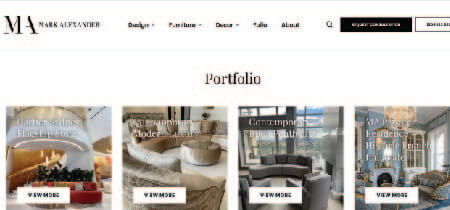 Captura de pantalla de la página portafolio de la web de Mark Alexander