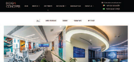 Captura de pantalla de la página portafolio de la web "Design Concepts"