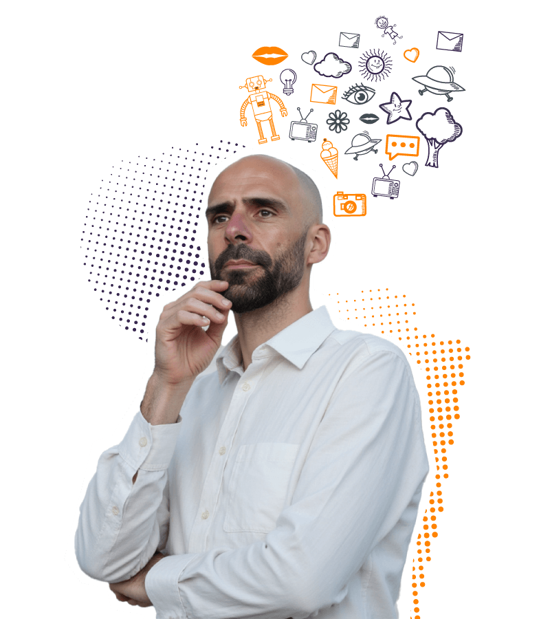 Álvaro Torres with a brainstorm of ideas for digital projects