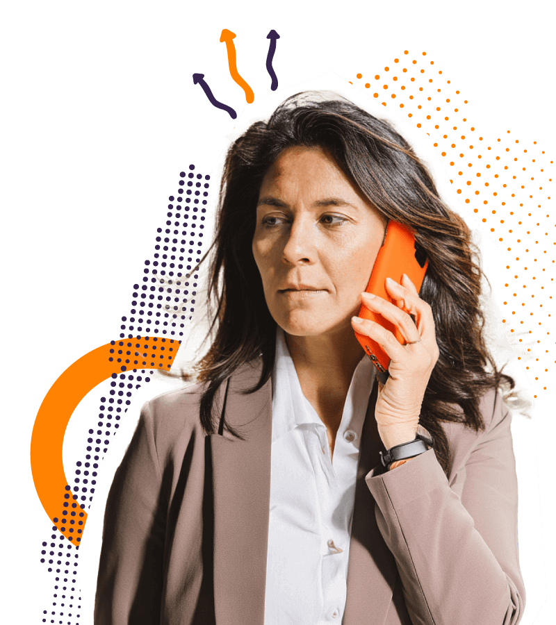 Businesswoman making a phone inquiry about digital marketing