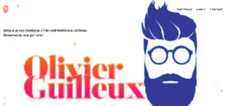 Dibujo de rostro de hombre con barba en la web portafolio de Oliver Guilleux