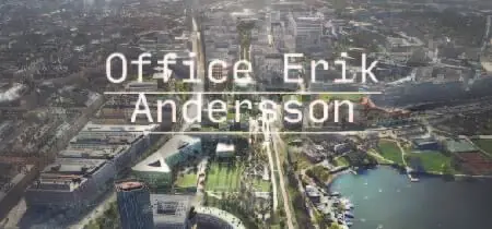 Vista aérea de una ciudad en la página web portafolio de Erik Andersson