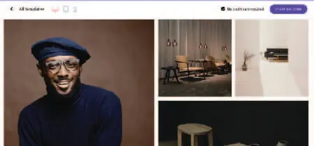 Fotografía de un hombre con boina y gafas e imágenes de interiores de casas en la web portafolio de Eren McCartney