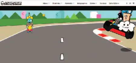 Carretera de dibujos animados en la web portafolio de Estudio Schurck