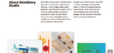 Sección "About Us" de la web Good Story