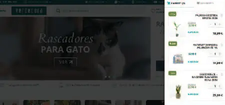 Captura de pantalla de la pestaña de carrito de la web "Verde Cora"