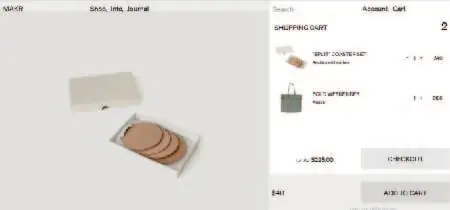 Imagen de caja con galletas en captura de pantalla de la página web "Makr"