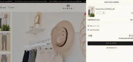 Fotografía de sombrero en perchero en captura de pantalla de la web "Margot Brand"