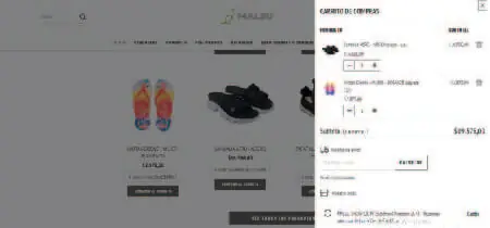 Captura de pantalla de la pestaña de carrito de la web "Malsu"