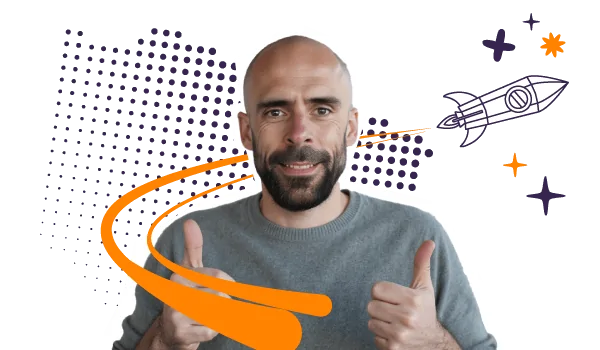 Alvaro Torres with a rocket representing digital growth