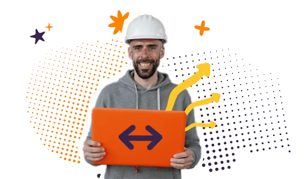Álvaro Torres dressed as a worker holding a computer offering you WordPress maintenance
