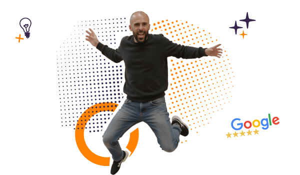 Alvaro Torres jumping with great joy